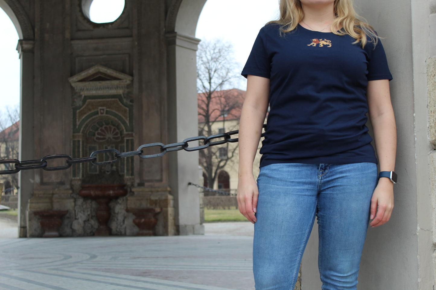 Damen T-Shirt - Navy "Löwe"