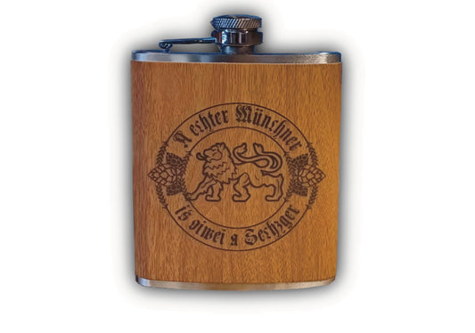 Flachmann "A echter Münchner is oiwei a Sechzger"