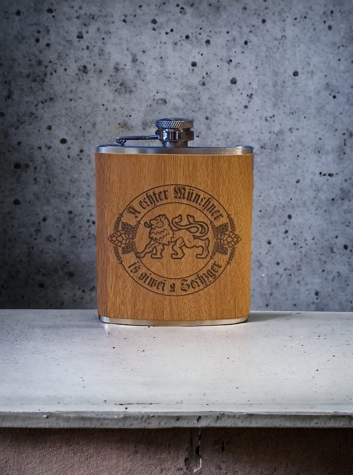 Flachmann "A echter Münchner is oiwei a Sechzger"